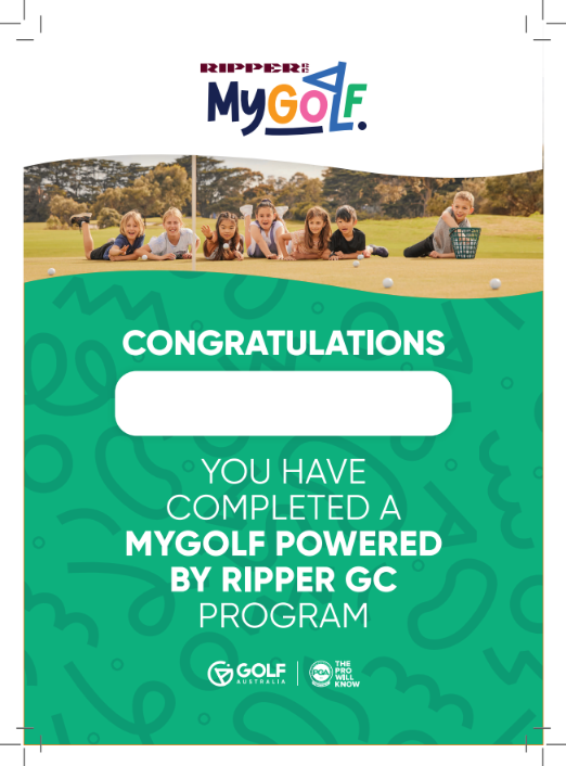 FREE MyGolf Participant Certificate