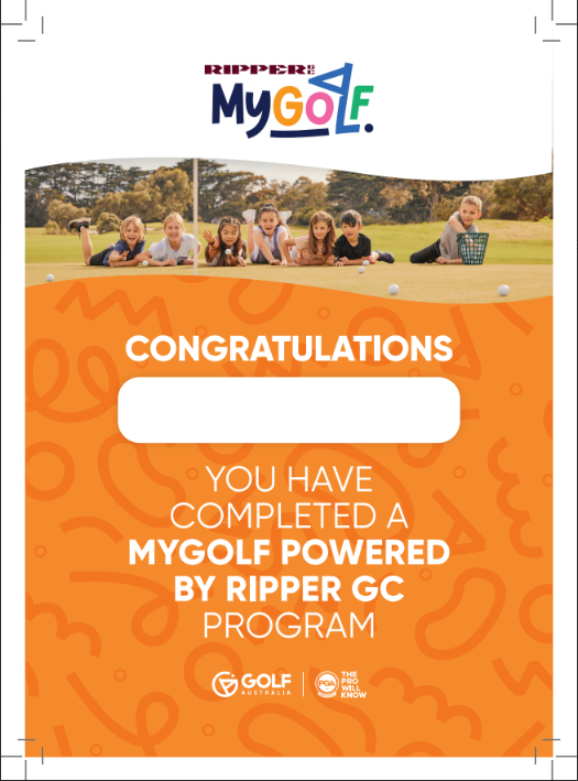FREE MyGolf Participant Certificate