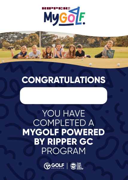 FREE MyGolf Participant Certificate