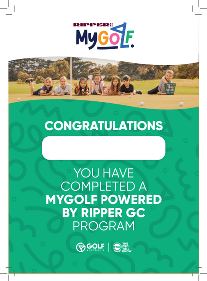 FREE MyGolf Participant Certificate